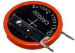 Baterija CR2032 plokštės 1x1 vertikaliai 10.5 mm atstumu